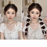 D21 CỘT THUN BÍNH PHỐI RUY BĂNG TRẮNG (CẶP)