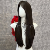 [DỆT KIM] 2840D THẲNG DÀI SOLE TẦNG MÁI BAY DA ĐẦU LỚN NÂU ĐEN