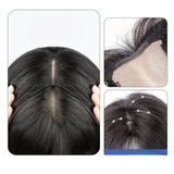 876 MÁI THẬT PHỐI LƯỚI DỆT KIM SIZE 9X12/25CM NÂU MOCHA TỐI