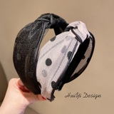 Cài Vải Chấm Bi Phối Ren 03