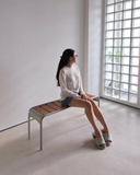 Bench gỗ 04 retro - mặt gỗ chân thép