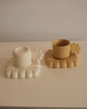 Ly gốm bánh quy - màu nâu