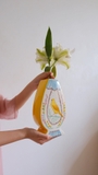 Bình gốm vẽ tay hoa và chim