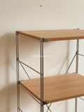 Kệ đứng màu sồi khung inox