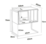 Tủ sách gỗ anh đào chân inox