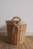 Giỏ mây 15 - trụ không nắp, lót vải trơn D43cm cao 49cm