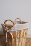 Giỏ mây 15 - trụ không nắp, lót vải trơn D43cm cao 49cm