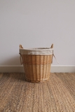 Giỏ mây 15 - trụ không nắp, lót vải trơn D43cm cao 49cm