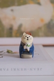 Mô hình mèo trang trí - Mèo uống trà