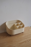 Hộp nhựa màu be để bàn lưu trữ mỹ phẩm - Lớn 16x34.5cm cao 14cm