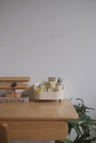 Hộp nhựa màu be để bàn lưu trữ mỹ phẩm - Lớn 16x34.5cm cao 14cm