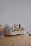 Hộp nhựa màu be để bàn lưu trữ mỹ phẩm - Lớn 16x34.5cm cao 14cm