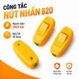 Công Tắc Nút Nhấn 820 - Công Tắc Bật Tắt Dây Điện 250V 6A - Công Tắc Đèn Bàn Đèn Ngủ Màu Vàng