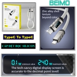 Cáp Sạc Điện Thoại Chữ Basemo BFG C To C Hiển Thị Số Truyền Dữ Liệu Sạc Nhanh 240W Dài 150CM