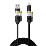 Cáp Sạc Điện Thoại MVH Dữ Liệu 4 IN 1 Mạ Vàng Sạc Nhanh PD 240W Dài 2M