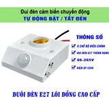 Đui Đèn Cảm Biến Chuyển Động Hồng Ngoại CTM Màu Trắng E27 Công Suất 100W
