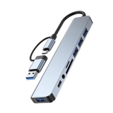 Bộ Chia HUB Mở Rộng HUB 3.0 Đầu Đọc Thẻ TF SD TyPe C Hợp Kim Nhôm