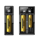 Bộ Sạc Pin 18650 Lithium EL LED Hiển Thị Dòng Điện Điện Áp Nhựa ABS Đen