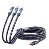 Cáp Sạc Điện Thoại 3 Đầu TSV Sạc Nhanh PD 100W Truyền Dữ Liệu Dài 120CM 55G