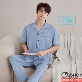 qm0082-bo-do-ngu-pijama-nam-thun-quan-dai-tay-ngan