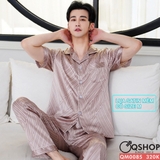 bo-do-ngu-pijama-nam-lua-satin-quan-dai-tay-ngan-mac-nha-mac-ngu-thoai-mai-qm008