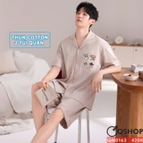 qm0163-bo-do-ngu-pijama-cap-doi-thun-cotton-quan-ngan-2-tui