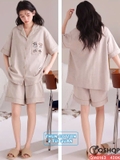 qm0163-bo-do-ngu-pijama-cap-doi-thun-cotton-quan-ngan-2-tui