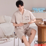 qm0163-bo-do-ngu-pijama-cap-doi-thun-cotton-quan-ngan-2-tui