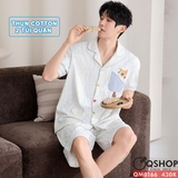 qm0166-bo-do-ngu-pijama-cap-doi-thun-cotton-quan-ngan-2-tui