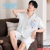 qm0166-bo-do-ngu-pijama-cap-doi-thun-cotton-quan-ngan-2-tui