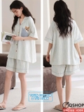 qm0166-bo-do-ngu-pijama-cap-doi-thun-cotton-quan-ngan-2-tui