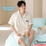qm0168-bo-do-ngu-pijama-cap-doi-thun-cotton-quan-ngan-2-tui