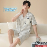 qm0169-bo-do-ngu-pijama-cap-doi-thun-cotton-quan-ngan-2-tui