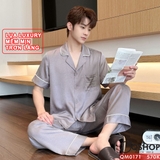 qm0171-bo-do-ngu-pijama-nam-tay-ngan-quan-dai-lua-cao-cap