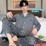 bo-do-ngu-pijama-nam-lua-satin-quan-dai-tay-dai-thoai-mai-qm881