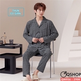 bo-do-ngu-pijama-nam-tay-dai-quan-dai-thun-co-gian-thoai-mai-qm956