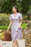 Jenny Le - Đầm phối cổ bẻ nút Silena Dress JL198