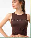 Áo croptop xoắn eo sát nách PT086 (PT Sport)