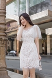 Đầm ren tay lưới cổ lượn sóng - Selina Dress JL107