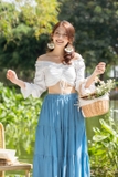 Áo croptop ngực rút dây tay dài Tiera Top JL168