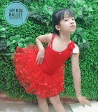 Váy múa lệch vai đỏ