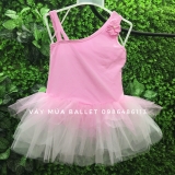 Váy múa lệch vai hồng