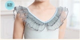 Set áo váy múa viền bèo cổ (xanh, hồng)