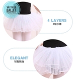 Chân váy múa xòe bồng 4 tầng (tím, xanh, hồng, đen, trắng)