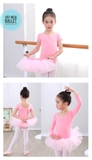 Set áo váy múa basic tay ngắn (hồng, tím, xanh)