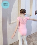 Set áo váy múa phối ren tutu dài tay (tím, hồng)