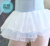 Váy múa ren tầng dài tay màu hồng, màu xanh