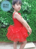 Váy múa lệch vai đỏ