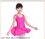 Váy tập múa thun 2 dây hồng đậm