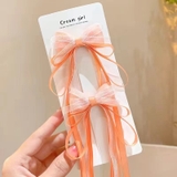 Set 2 kẹp tóc nơ ruy băng dài